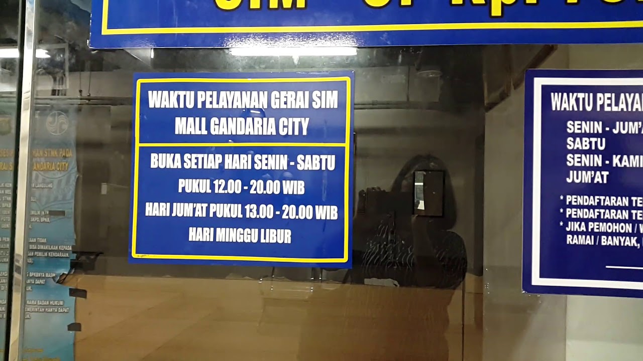 Samsat gandaria city perpanjang sim jam operasional